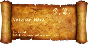 Valdner Máté névjegykártya