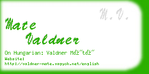 mate valdner business card